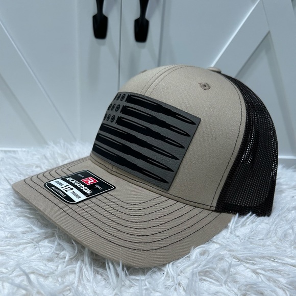 Laser engraved Richardson 112 trucker hat Amo Flag - Picture 1 of 2
